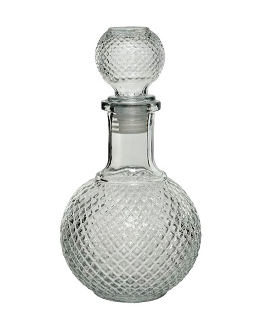 Vintage Glasflasche Kristallschliff Rund 20cm 3 Vintage Glasflasche Kristallschliff Rund 20cm