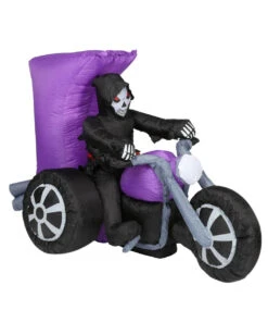 Aufblasbarer Sensenman Auf Motorrad -Halloween Lieferungen aufblasbarer grim reaper auf motorrad inflatable grim reaper on motorbike halloween deko 39336 02