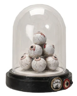 Beleuchteter Augenhügel Unter Glashaube 18cm -Halloween Lieferungen augenberg unter glaskuppel mit licht eye mound under glass dome with light halloween dekoration 54741 04