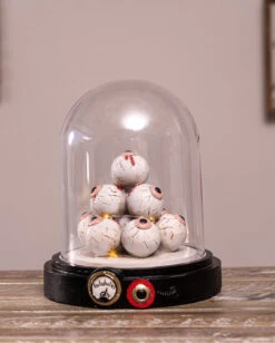 Beleuchteter Augenhügel Unter Glashaube 18cm -Halloween Lieferungen augenberg unter glaskuppel mit licht eye mound under glass dome with light halloween dekoration 54741 06