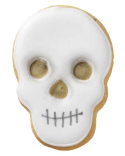 Plätzchenform Totenschädel 7cm 7 Plätzchenform Totenschädel 7cm -Halloween Lieferungen austechform halloween totenkopf plaetzchenform mit halloween motiv weihnachtsplaetzchen form fuer gothic fans 28568 3