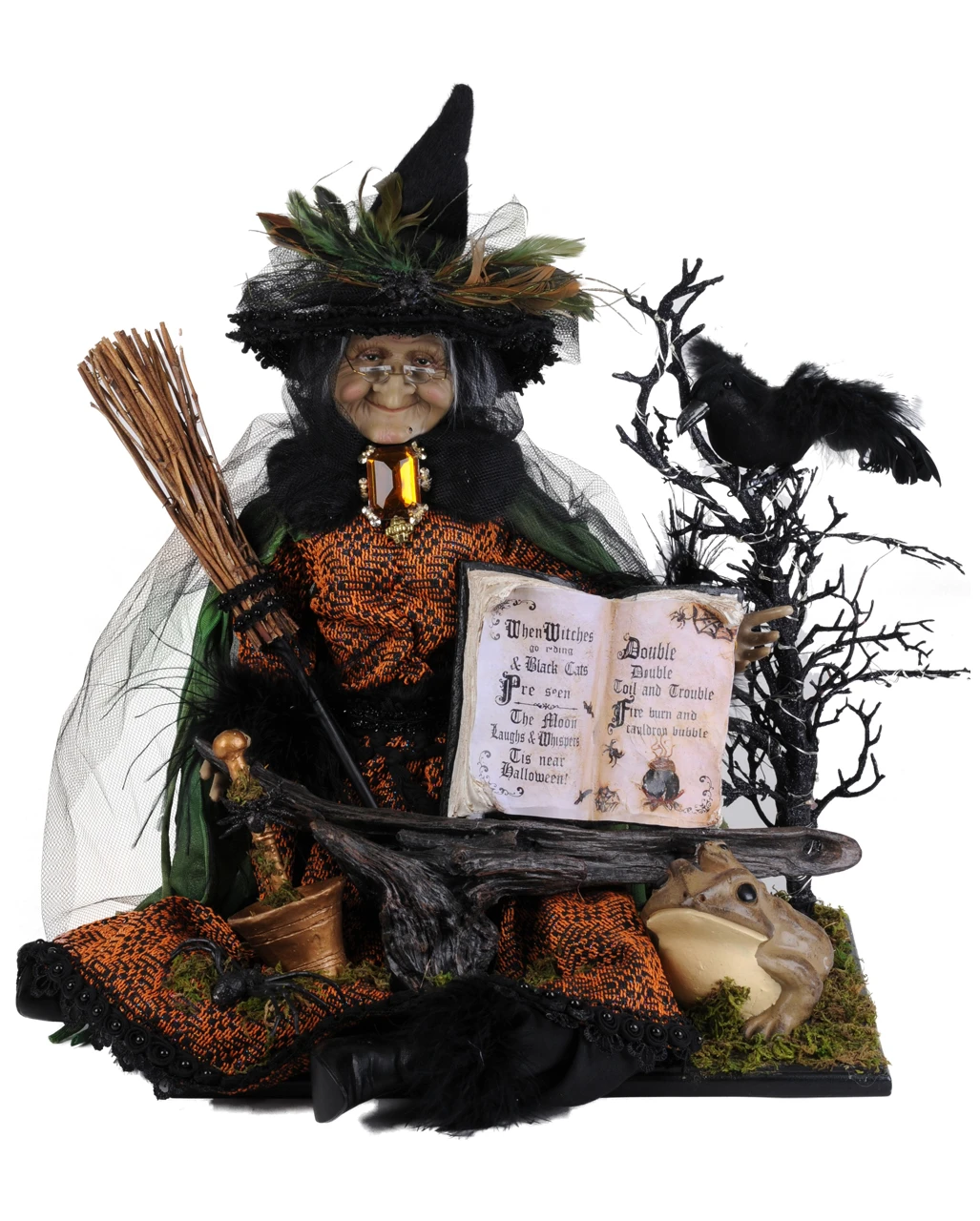 Beleuchtete Geisterhexe Mit Kröte & Zauberbuch 50cm 3 Beleuchtete Geisterhexe Mit Kröte & Zauberbuch 50cm