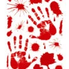 Blutige Hände & Blutspritzer Fenstersticker -Halloween Lieferungen blutige haende und blood splatter fenstersticker blutige hanede und blutspritzer fensterfolie halloween deko.51262 01