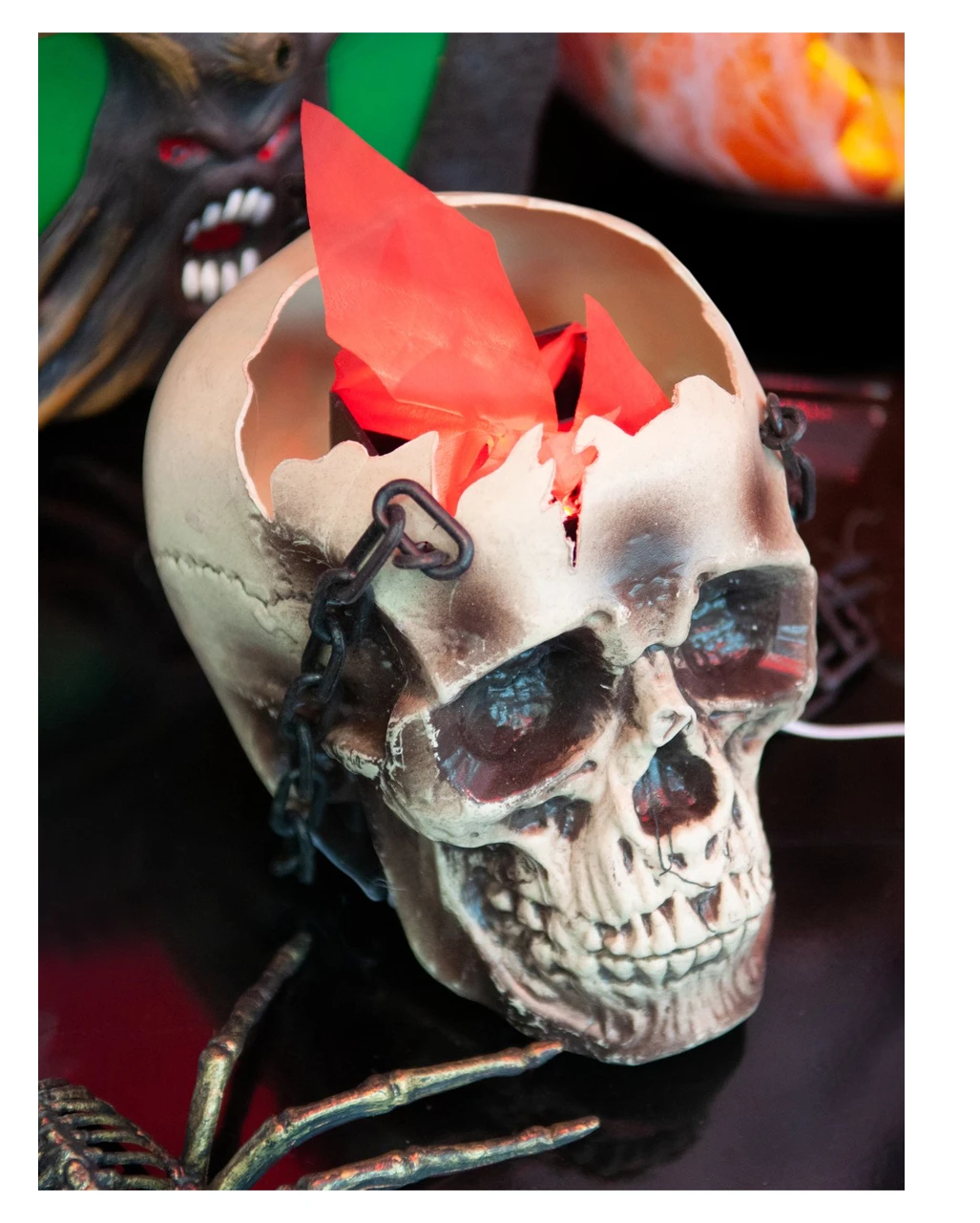 Totenkopf LED Flammenschale 5 Totenkopf LED Flammenschale – Bild 3