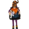 Leuchtender Halloween Zwerg Kantenhocker Mit Geist 75cm -Halloween Lieferungen bunter halloween gnom kantenhocker leuchtend 75cm multi color led lighted plush halloween gnome shelf sitter 54264
