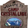 Camp Crystal Lake Schild 1 Camp Crystal Lake Schild -Halloween Lieferungen camp crystal lake schild jason voorhees dekoration halloween wanddekoration 13428