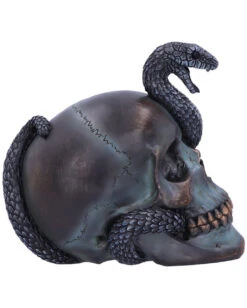 Schuppige Schlange In Totenkopf 19cm -Halloween Lieferungen das schicksal der schlange gothic schaedel 19cm serpentine fate gothic snake skull gothic deko totenkopf 53993 4