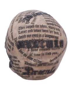 Dracula Totenkopf Mit Bram Stoker Zitaten -Halloween Lieferungen dracula totenschaedel mit bram stoker zitaten vampir totenkopf gothic deko halloween tischdeko 50770 03