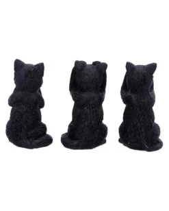Drei Weise Schwarze Katzen 9 Drei Weise Schwarze Katzen -Halloween Lieferungen drei weise schwarze katzen three wise felines cat figures 39524 03