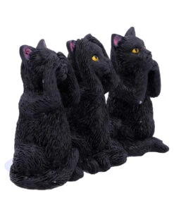 Drei Weise Schwarze Katzen 10 Drei Weise Schwarze Katzen -Halloween Lieferungen drei weise schwarze katzen three wise felines cat figures 39524 04
