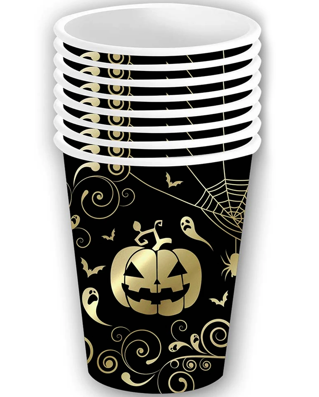Extravagante Halloween Kürbis Pappbecher 6 St. 5 Extravagante Halloween Kürbis Pappbecher 6 St. – Bild 3