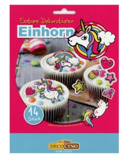 Essbare Einhorn Deko-Oblaten 14 St.