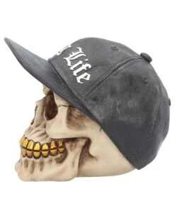 Gangster Totenschädel "Thug Life" 15,8cm -Halloween Lieferungen gangster totenkopf gangster totenschaedel gangster skull skull with gold teeth 53388 03