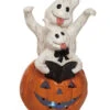 Leuchtkürbis Mit Geistern & Buch 22cm 1 Leuchtkürbis Mit Geistern & Buch 22cm -Halloween Lieferungen geister mit buch auf leuchtkuerbis 22cm light up pumpkin with ghosts and book halloween kuerbis deko 54097