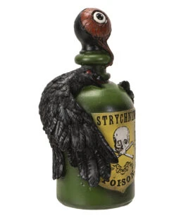Giftflasche Mit Blutigem Augapfel & Krähe 20cm -Halloween Lieferungen giftflasche mit blutigem auge und schwarzem rabe poision bottle with bloody eyeball and raven gothic deko 54745 04
