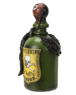 Giftflasche Mit Blutigem Augapfel & Krähe 20cm -Halloween Lieferungen giftflasche mit blutigem auge und schwarzem rabe poision bottle with bloody eyeball and raven gothic deko 54745 05