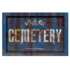 Vintage Gothic Friedhofsschild 43x11cm -Halloween Lieferungen gothic cemetery friedhofsschild antique gothic cemetery sign halloween deko halloween homeware 52030 01