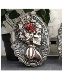 Gothic Skelett Dame Day Of The Dead Wand- & Standbild -Halloween Lieferungen gothic skelett dame day of the dead wandbild gothic skeleton wall plaque stilvolle gothic deko 39301 2