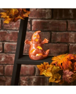 LED Laterne Halloween Geist 14cm -Halloween Lieferungen halloween geist led laterne halloween ghost led lamp halloween deko fuer kinder 53599 2