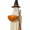 Halloween Gespenst Mit Kürbis Schale 42cm -Halloween Lieferungen halloween geist mit trick kuerbis schale 42cm halloween ghost with pumpkin bowl halloween deko gespenst 54655