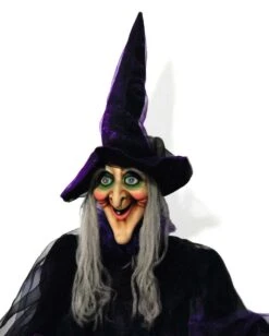 Halloween Hexe Animatronic Mit Leuchtenden Augen & Sound 175cm -Halloween Lieferungen halloween hexe mit leuchtenden augen und sound 175cm halloween hexe animatronic halloween und horror dekoration 51914 2