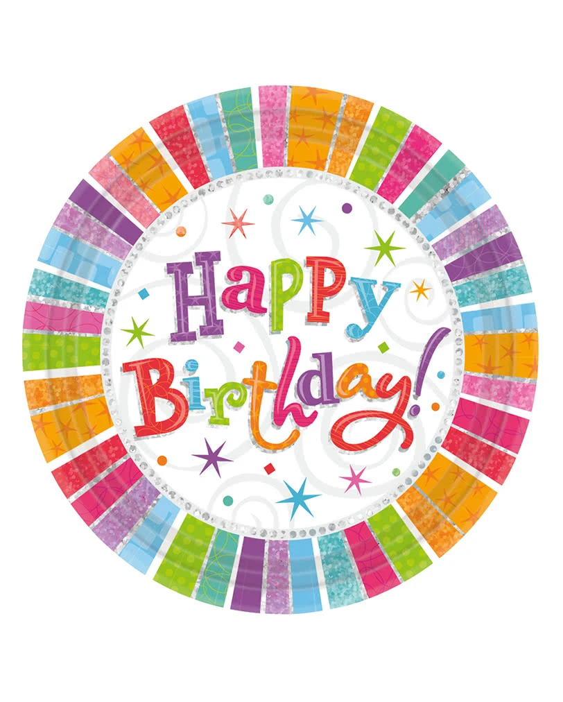 Papptellerset Happy Birthday Sterne 8 St. 3 Papptellerset Happy Birthday Sterne 8 St.