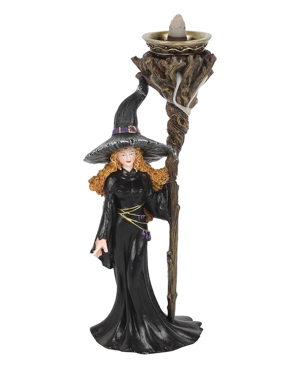 Hexe Mit Magierstab Backflow Räucherkegelhalter 3 Hexe Mit Magierstab Backflow Räucherkegelhalter