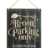 Hexenbesen Parken Dekoschild -Halloween Lieferungen hexenbesen parken haengeschild broom parking only hanging sign halloween deko 51670 01