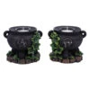 Hexenkessel Mit Efeu Kerzenhalter 2er Set -Halloween Lieferungen hexenkessel mit efeu teelichthalter 2er set witches cauldron with ivy candle holder halloween tischdeko 51064 01