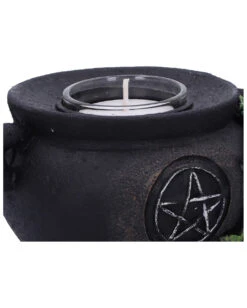 Hexenkessel Mit Efeu Kerzenhalter 2er Set -Halloween Lieferungen hexenkessel mit efeu teelichthalter 2er set witches cauldron with ivy candle holder halloween tischdeko 51064 06