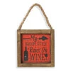 "My Broom Stick Runs On Wine" Halloween Wandbild 15cm -Halloween Lieferungen holz schild my broom stick runs on wine 15cm wood wall sign halloween dekoschild halloween 54241