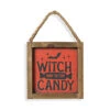 "Witch Way To The Candy" Halloween Wandbild 15cm -Halloween Lieferungen holz schild witch way to the candy 15cm wood wall sign halloween dekoschild halloween 54238