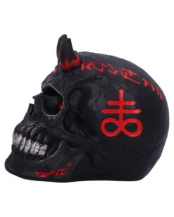Infernal Teufels Totenschädel 20cm -Halloween Lieferungen infernal teufels totenkopf infernal teufels totenschaedel infernal devil skull gothic deko 54566 03