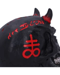 Infernal Teufels Totenschädel 20cm -Halloween Lieferungen infernal teufels totenkopf infernal teufels totenschaedel infernal devil skull gothic deko 54566 05