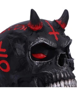 Infernal Teufels Totenschädel 20cm -Halloween Lieferungen infernal teufels totenkopf infernal teufels totenschaedel infernal devil skull gothic deko 54566 06