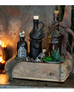 Vintage Glasflasche Kristallschliff Rund 20cm 7 Vintage Glasflasche Kristallschliff Rund 20cm -Halloween Lieferungen jekyll and hyde giftflasche jekyll and hyde poision bottle halloween tischdeko gothic homeware 52022 07