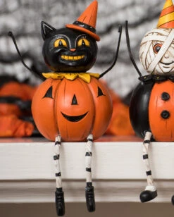 Johanna Parker Kürbis Katze Vintage Figur -Halloween Lieferungen johanna parker katze pumpkin body vintage figur cat pumpkin body vintage figure halloween dekoration 52924 2