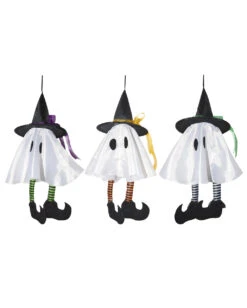 Kleines Weißes Gespenst Mit Hexenhut 36 Cm