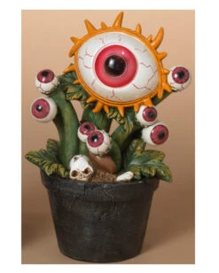 Halloween Pflanze Mit Leuchtendem Augapfel 22cm -Halloween Lieferungen leuchtende augapfel halloween pflanze 22cm lighted resin potted halloween critter fleischfressende pflanze deko 54267 2