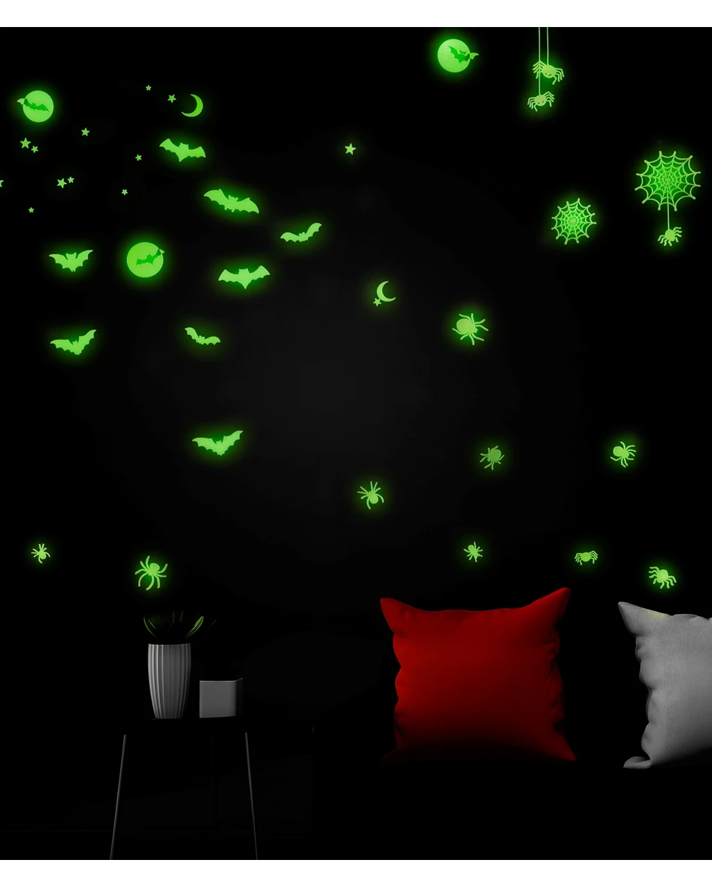 Leuchtende "Fledermäuse & Spinnen" Halloween Sticker 5 Leuchtende "Fledermäuse & Spinnen" Halloween Sticker – Bild 3