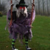 Leuchtende Hexe Auf Schaukel 90 Cm -Halloween Lieferungen leuchtende hexe auf schaukel 90cm 37478