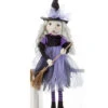 Halloween Hexe Kantenhocker Figur Lila 50cm -Halloween Lieferungen lila halloween hexe kantenhocker figur violet halloween witch sitting figure klassische hexen deko 53804