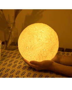 Mondlicht Mit Farbwechsel & Fernbedienung -Halloween Lieferungen mond nachtlicht mit farbwechsel fernbedienung moon light with color changing remote control wohn ambiente 52410 04