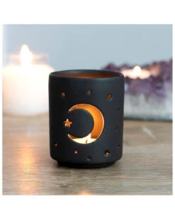 Mond & Sterne Teelichthalter 7 Mond & Sterne Teelichthalter -Halloween Lieferungen mystischer mond teelichthalter mystical moon tealight holder halloween tischdeko gothic dekoration 50819 03