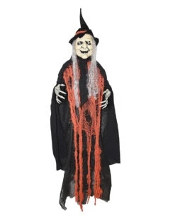 Alte Hexe Hängedekoration XXL Orange