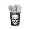 Totenkopf Pappbecher -Halloween Lieferungen pappbecher mit totenkopf totenkopf becher pappbecher schwarz totenkopf becher party deko totenkopf deko pappbecher schwarz 21346