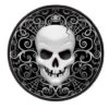 Totenkopf Pappteller Halloween 8 St. 2 Totenkopf Pappteller Halloween 8 St. -Halloween Lieferungen pappteller mit totenkopf halloween partygeschirr schwarze pappteller mit skull 21341