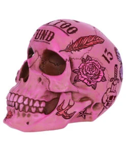 Pinke Tattoo Fund Totenschädel Spardose -Halloween Lieferungen pinke tattoo fund totenkopf spardose pinke tattoo fund money box totenschaedel geschenkartikel 54552 02
