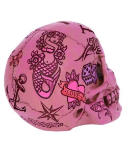 Pinke Tattoo Fund Totenschädel Spardose -Halloween Lieferungen pinke tattoo fund totenkopf spardose pinke tattoo fund money box totenschaedel geschenkartikel 54552 04