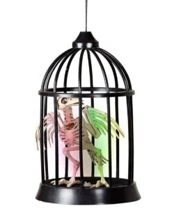 Krähen Skelett Im Käfig Halloween Animatronic -Halloween Lieferungen raben skelett im kaefig halloween animatronic raven in cage animatronic halloween dekoration 51447 03